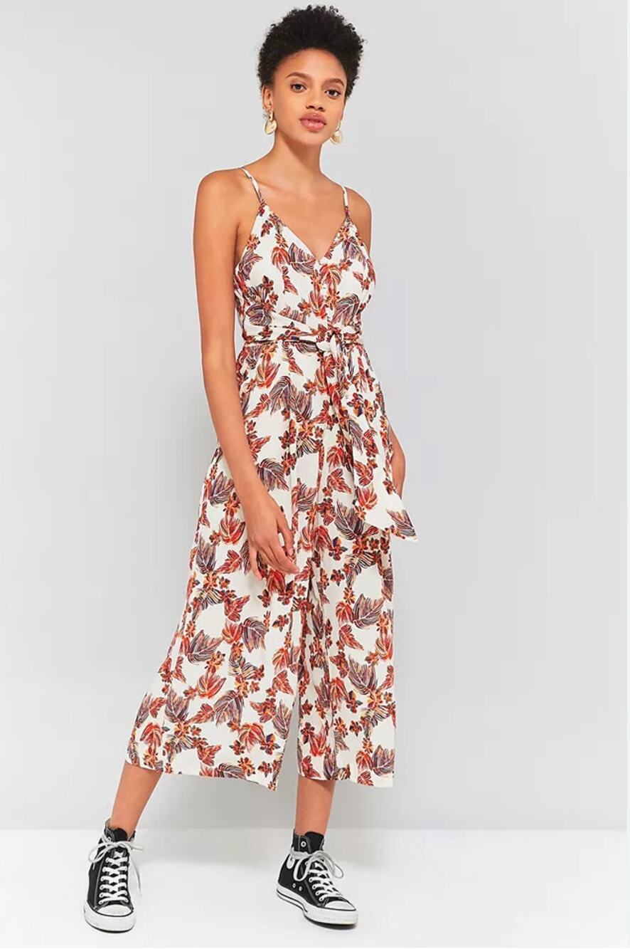 Free People Hot Tropics Wide Leg Crop Jumpsuit Size 2 Multicolor